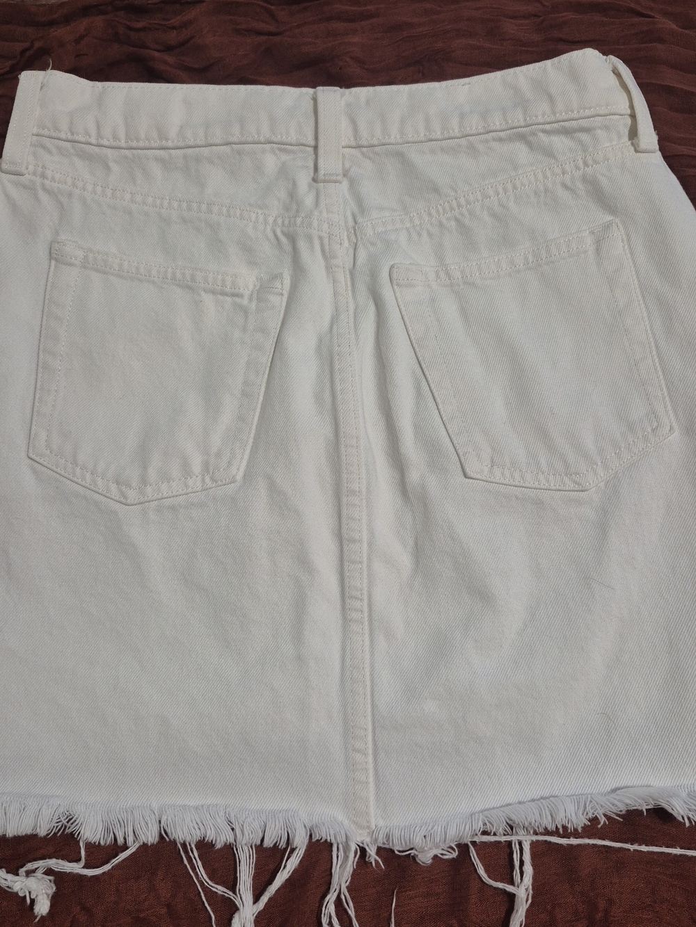 Lucky Brand White Distressed Button-Front Mini Skirt - Picture 7 of 7
